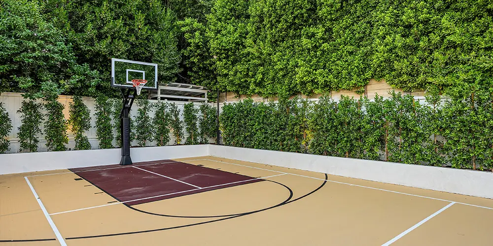sport court in backyard