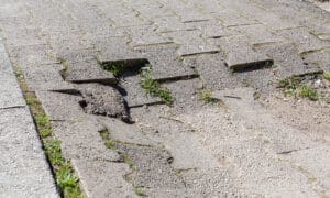 damaged pavement in HOA